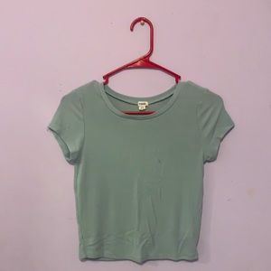 Small green/ blue stretchy crop top by Garage.